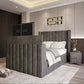 Modern bedroom with a 2025 Lynza TV Bed featuring built-in television.